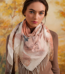 Dámský šátek s květinovým vzorem 100x100