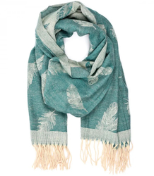 Teplá šála se vzorem peří elegantní stylová 180x70 cm