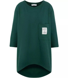Nadměrná blůza blouson s dlouhou zadní kapsou