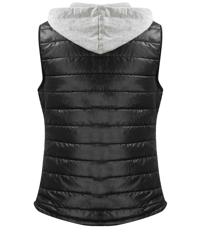 Dámská krátká vesta bez rukávů s kapucí