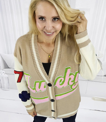 Krátký svetr se záplatami LUCKY