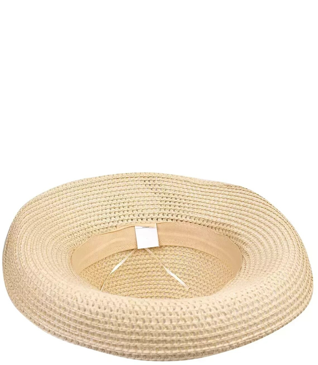 Ažurový slaměný klobouk s širokou mašlí
