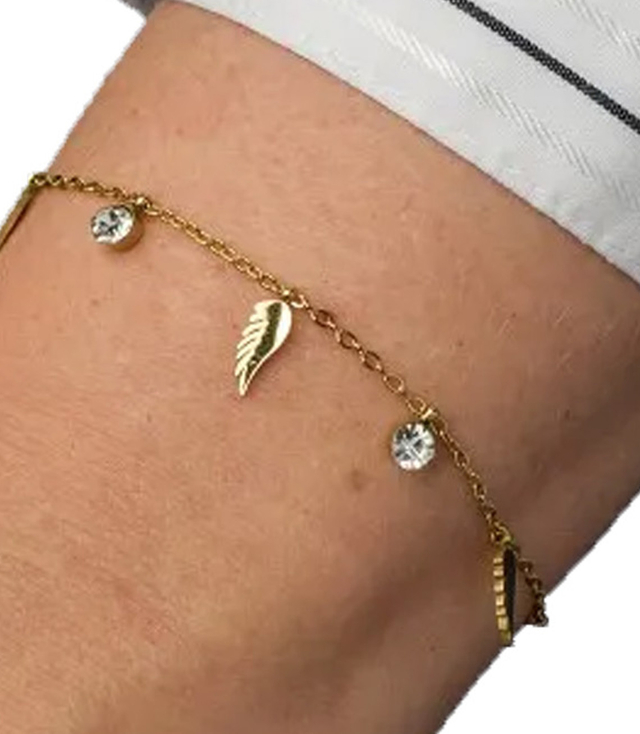 Elegantní zlatý dámský náramek z oceli