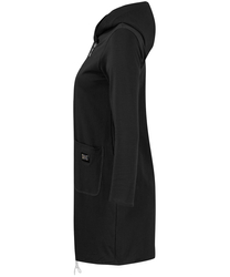 Tenká dlouhá mikina s diagonálním zipem a kapucí LILIANA