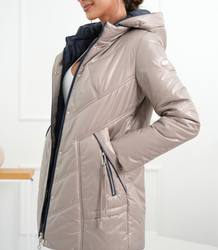 Dámská teplá přechodná bunda s kapucí Elegantní podzimní růže