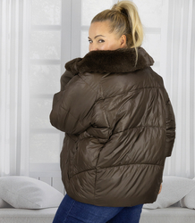 Zimní bunda s ozdobnou kožešinou na límci FIBI