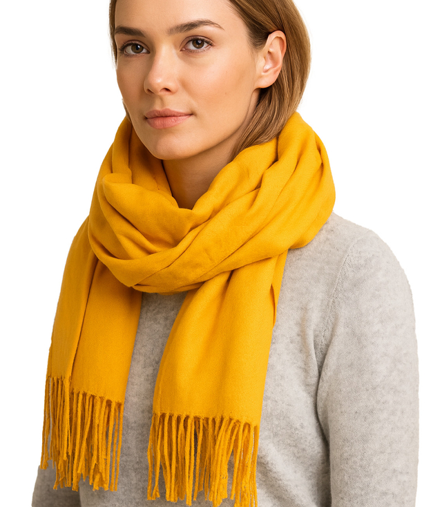 Měkká velká šála s třásněmi klasická