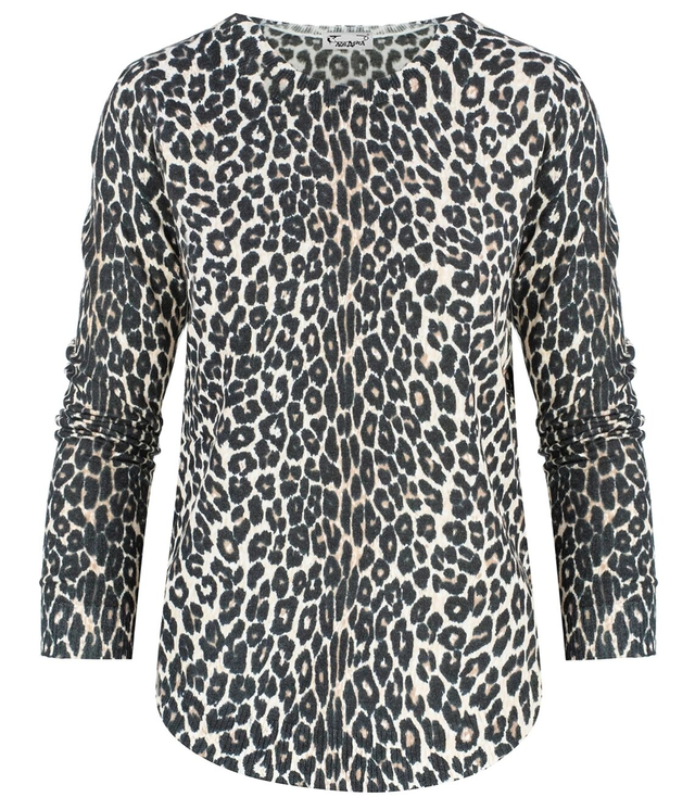 Klasický dámský leopardí svetr ZUZANNA