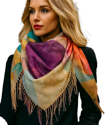 Dámský šátek s květinovým vzorem 100x100