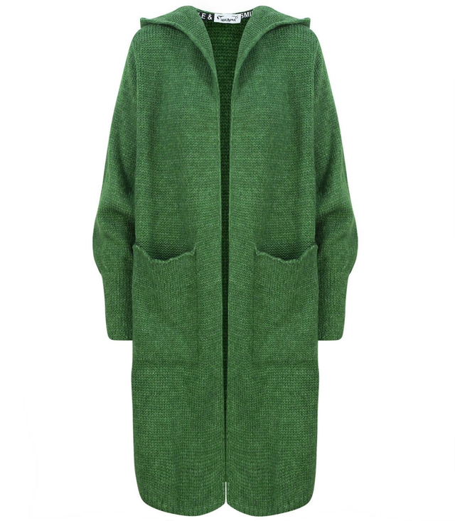 Dlouhý tlustý svetr CARDIGAN bufetový rukáv