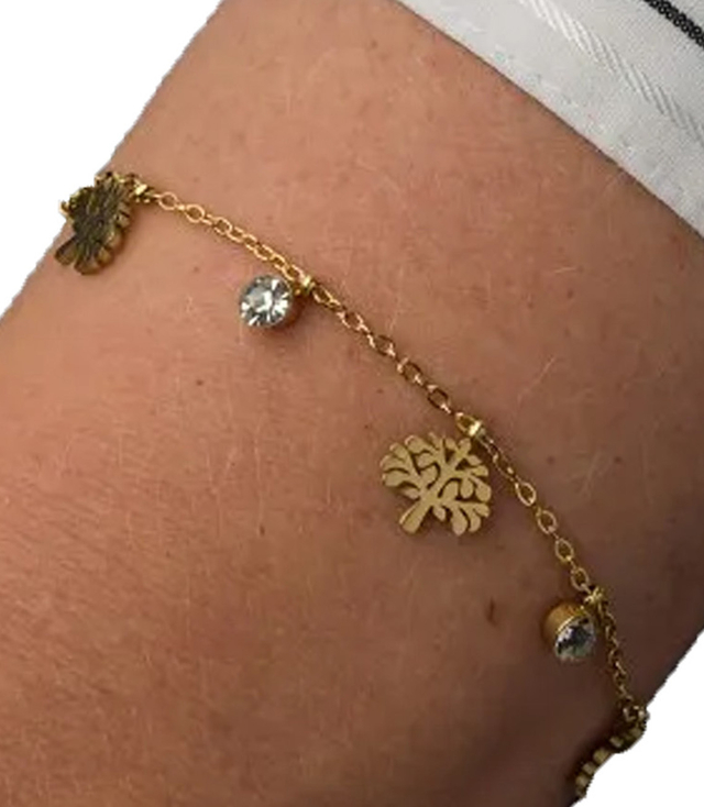 Elegantní zlatý dámský náramek z oceli