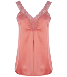 Saténový dlouhý top sexi krajkové pásky