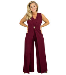 Elegantní večerní oblek se širokými nohavicemi