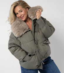 Zimní bunda bomber s odnímatelnou bundou z ovčí kůže IRMA