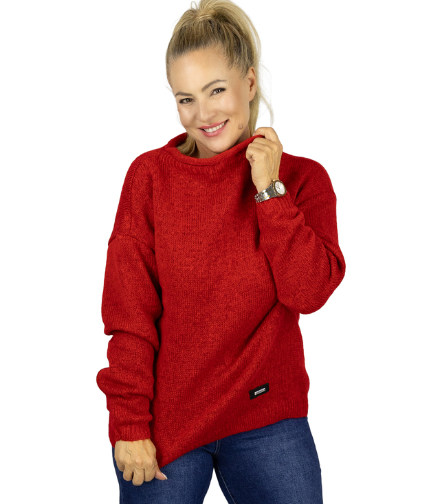 Hřejivý dámský oversize svetr s lodičkovým výstřihem MARLENA