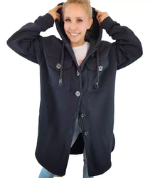 Teplá dlouhá mikina košile bunda bavlna