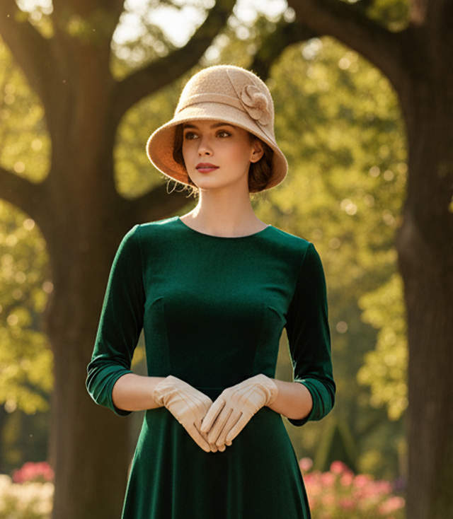 Dámský klobouk cloche patch flower