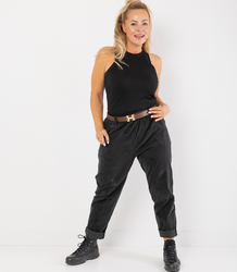 Manšestrové kalhoty s páskem CITY SOFT