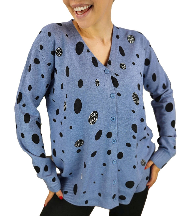 Krátký svetr s puntíky a zirkony LIZA
