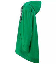 Oversized hladká mikina parka s dlouhými zády