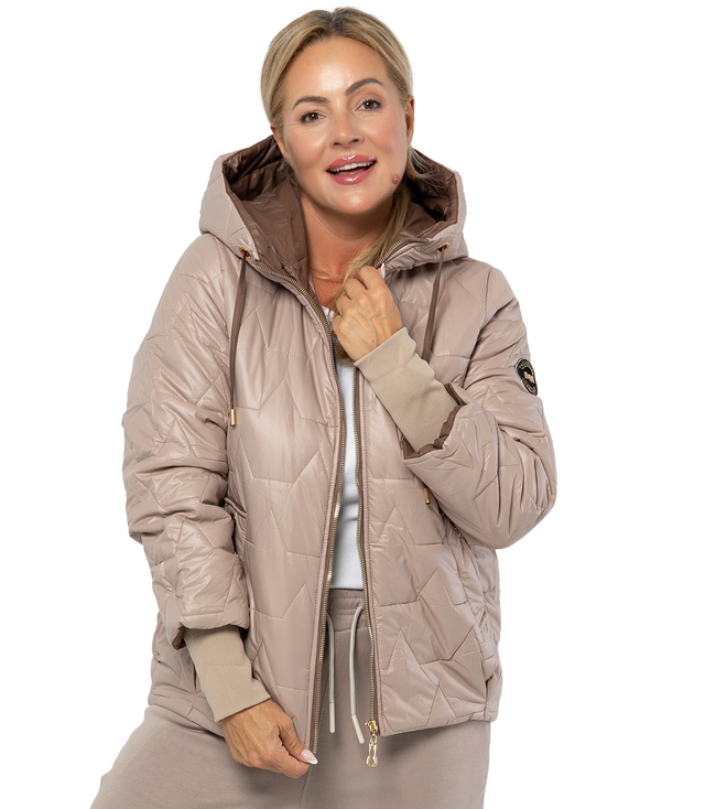 Prošívaná podzimní zimní bunda s kapucí MILANO PLUS SIZE
