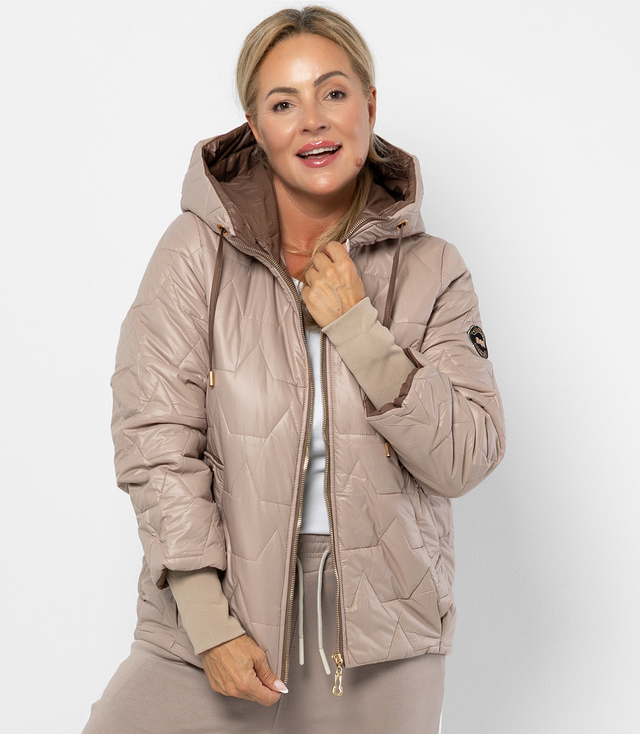 Prošívaná podzimní zimní bunda s kapucí MILANO PLUS SIZE