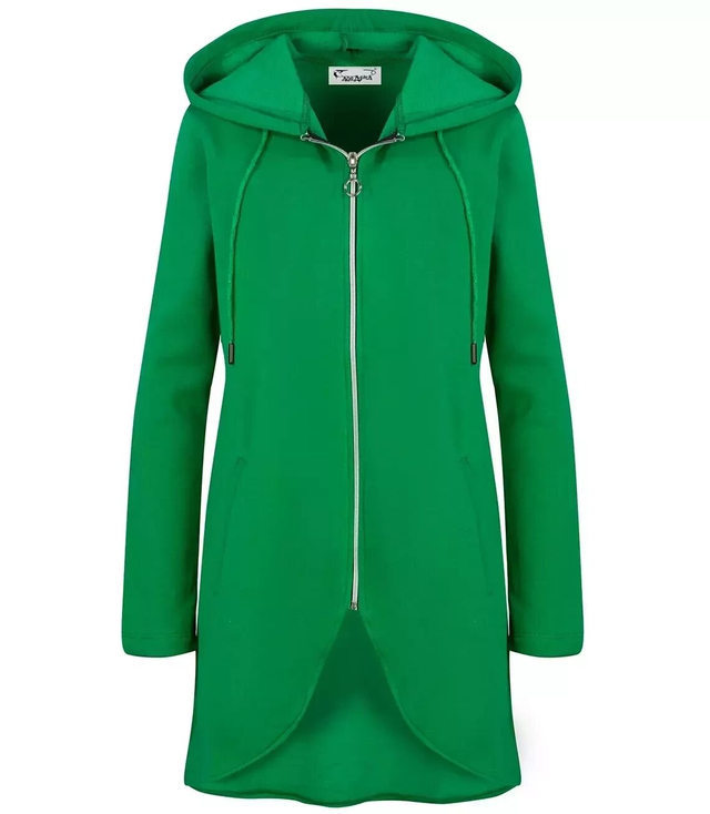 Rozepnutá mikina v pase zpět delší přehoz