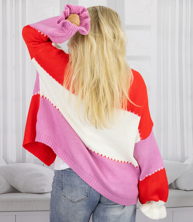 Krátký oversize svetr s knoflíky JULIETTE