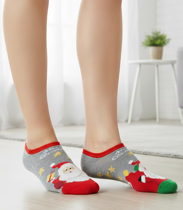 Vánoční dámské ponožky - vánoční motiv, měkké, zimní