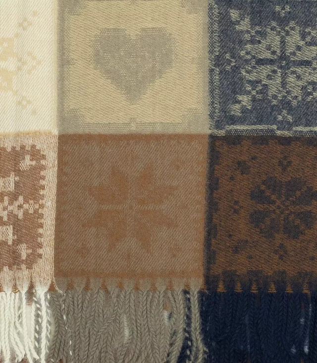 Teplá šála check check pletená dlouhá