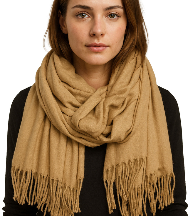 Měkká velká šála s třásněmi klasická