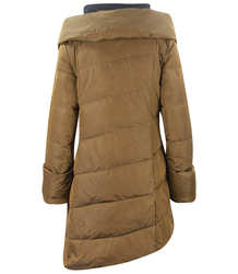 Asymetrický péřový kabát s vestou zimní