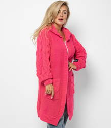 Kardigan Dlouhý tlustý svetr Kostkovaná vlna