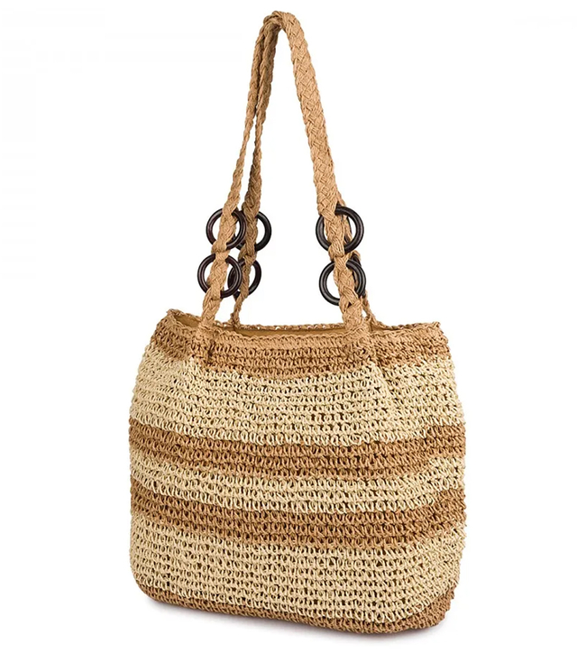 Boho kabelka z rafie s nastavitelným silnějším popruhem