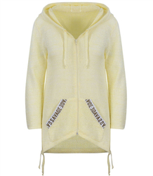 Ažurový svetr s kapucí