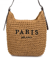 PARIS MILANO pletená kabelka s řemínkem z ekokůže