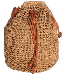 Taška Batoh ažurová taška Boho sláma