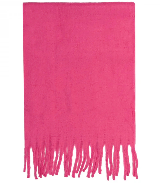 Šála Silná šála se střapci jednobarevná teplá měkká 180x45 cm