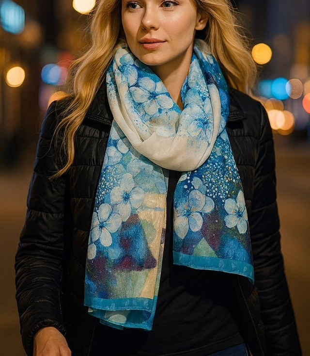 Dámský vzorovaný šátek 70x180