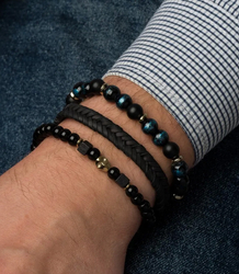 Sada pánských náramků z přírodního kamene