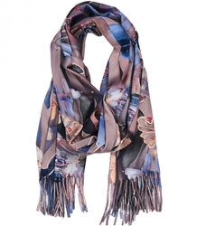 Šál střapec teplý motýl měkký hladký 180x70 cm