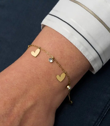 Elegantní zlatý dámský náramek z oceli