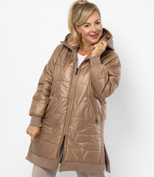 Dlouhá bunda s prošíváním a bočními rozparky ROMA