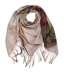 Elegantní velká květinová šála se střapci