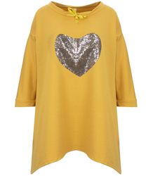 Trapézová halenka BLUZA HEART s flitry +Velikost