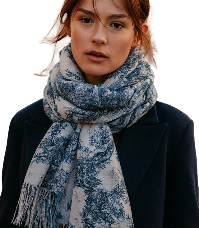 Dámská luxusní šála s květinovým vzorem 180x70