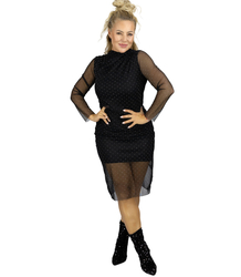 Přiléhavé síťované šaty s krystaly SHINE STAR