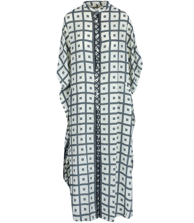 Dlouhé etnické šaty BAT s barevnými vzory, hedvábí NOVENTA