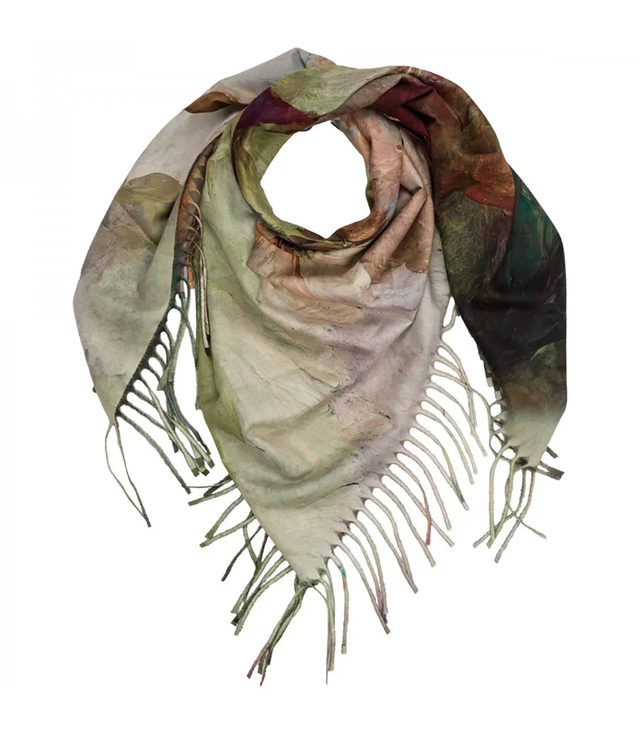 Elegantní velká květinová šála se střapci