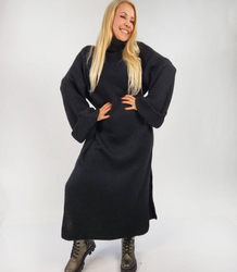 Žebrovaný svetr s rolákem MAXI